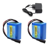 Batería Recargable De Iones De Litio 3S2P, 12V, 10000mAh, Batería De Carga De 12,6 V + Cargador De 1A, Energía De Respaldo(2x battery - Charger)