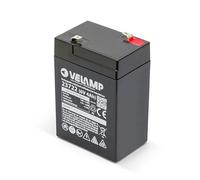 Velamp 23722 Batería Recargable Plomo, ACoplamientos Faston, 6 V, 4 Ah, Negro