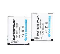 Batería Recargable For Cámara D-LI88 DB-L80 De 1200 MAh - Compatible con Sanyo VPC-CG10 DMX-CG11 VPC-CG100 VPC-CG102 - Compatible con Pentax P70 H90 W90 WS80(2 pcs)
