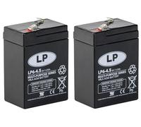 Batería Recargable Landport 6V 4.5Ah (20Hr/desc.) para Seguridad - Tecnología VRLA AGM/Modelo NSA LP6-4.5 T1 - Pack de 2 Unidades