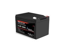 Batería Recargable LiFePO4 De 12V Y 20Ah, Batería Recargable De Ciclo Profundo Con BMS De 20A For Equipo De Camping De Energía Eólica Solar, Juguete For Montar(1PCS)