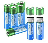 Batería recargable USB AA de 3000 mWh/litio, 1,5 V, iones de litio, pilas recargables AA de alta capacidad, carga rápida AA en 1,5 horas (8 unidades)