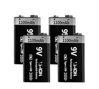Batería Recargable USB De 9 V, 1100 MAh, Tipo C, 6F22, 9 V, De Iones De Litio, Compatible Con Helicópteros RC, Multímetros Y Juguetes.(9V 1100mAh 4pc)