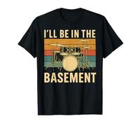 Batería Retro con batería I'Ll Be In The Basement Camiseta