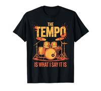 Batería Retro The Tempo Is What I Say Band Lover Distressed Camiseta