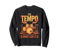 Batería Retro The Tempo Is What I Say Band Lover Distressed Sudadera