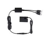 Batería simulada ACK-E6 Kit de alimentación Dual USB Acoplador de CC DR-E6 para cámaras Canon EOS 5DS, 5DS R, 5D Mark II, 5D Mark III, 60D, 60Da, 6D, 70D, 7D, 80D DSLR