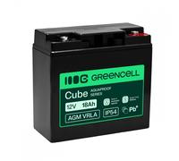 Batería sin mantenimiento Green Cell AGM VRLA 12V 18Ah para cajas registradoras, juguetes, cámaras (181x77x167mm)