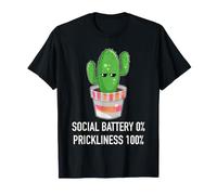 Batería Social 0% Prickliness 100% Cactus introvertido Camiseta