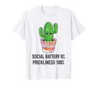 Batería Social 0% Prickliness 100% Cactus introvertido Camiseta
