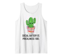 Batería Social 0% Prickliness 100% Cactus introvertido Camiseta sin Mangas