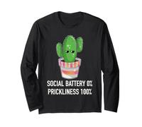 Batería Social 0% Prickliness 100% Cactus introvertido Manga Larga