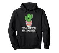 Batería Social 0% Prickliness 100% Cactus introvertido Sudadera con Capucha