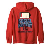 Batería Social Cargador 1% En Ansiedad Cita Hogar Humor Divertido Sudadera con Capucha