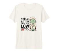 Batería Social Divertida Críticamente Baja Rana introvertida Camiseta Premium
