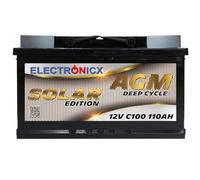 Batería Solar AGM 12V 110Ah Sin Mantenimiento, Ciclo Profundo para Caravana, Barco, Autocaravana, Caseta y Sistemas Solares Off-Grid - Electronicx Solar Edition Energía