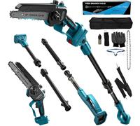 Batería telescópica cortador de cadena de cadena de corte de cadena profesional compatible con Makita 18V (sin baterías), 2 en 1 Mini sierra telescópica de 8 pulgadas y telescópica eléctrica