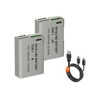 Batería USB For Cámara EN-EL14, EN-EL14a, EN-EL14a, 1650 MAh, Compatible con Nikon P7000, P7800, D3100, D3400, D3500, D5100, D5300, D5600 Y P7700.(2battery)