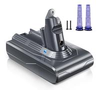 Batería V6 de 6500 mAh para Aspiradora Dyson V6 DC62, Batería de Repuesto para Aspiradora Dyson DC58 DC59 DC61 Animal DC72 DC74 SV03 SV05 SV06 SV07 SV09 + 2 Filtros
