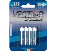 Batería VECTOR Super Alcaline Ministilo LR03 AAA 4 Unidades
