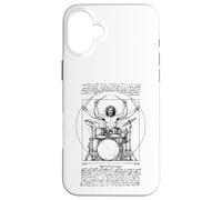 Batería Vitruvian Percussion Leonardo Da Vinci Vintage Tambores Carcasa para iPhone 16 Plus