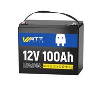 WattCycle Batería de Litio 12V 100Ah LiFePO4 - Grupo BCI 24, 15000 Ciclos, BMS 100A, Protección contra Temperaturas Bajas - Ideal para RVs, Carros de Golf, Almacenamiento de Energía en el Hogar