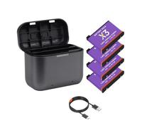 Batería X3 + 2 Ranuras For Cargador De Batería, 2300 MAh, Accesorios For Cámara De Acción Panorámica, Compatible con Insta360 One X3(4Battery1Charger)
