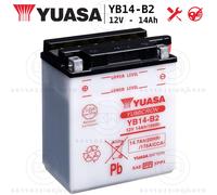 YUASA BATERIA YB14-B2 abierto - sin ácido