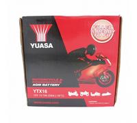 Batería Yuasa YTX16 Precargada Sellada Batería De Moto Convencional 12