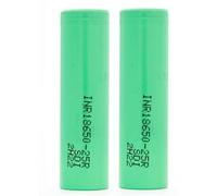 Baterías de Litio Pilas Recargables 2500mAh - 20A - 3,7v | Parte Superior Plana - Positivo Plano | - linternas, mandos, videoportero con Funda Protectora plástica (2 Celdas 18650 Flat Top)