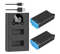 Baterías De Litio Recargables For Cámaras De Acción, Accesorios, Compatibles con GoPro MAX 360(2BatteryWithCharger)