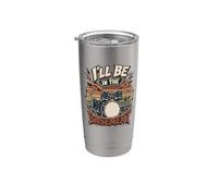 Baterista de rock divertido para hombres I'll Be in The Basement Vaso térmico de acero inoxidable de doble pared