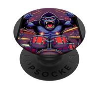 Baterista Gorilla Rock PopSockets PopGrip Adhesivo