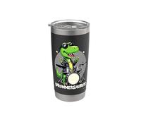 Baterista, Niño | Músico, Drummersaurus, Dinosaurio Divertido Vaso térmico de acero inoxidable de doble pared