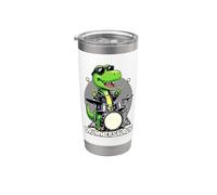 Baterista, Niño | Músico, Drummersaurus, Dinosaurio Divertido Vaso térmico de acero inoxidable de doble pared
