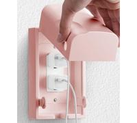 Bates - Caja de seguridad para toma de corriente para bebés, rosa, cubiertas de enchufe a prueba de bebés, cubiertas de enchufe a prueba de bebés, cubierta de enchufe de bebé, cubiertas de enchufe a