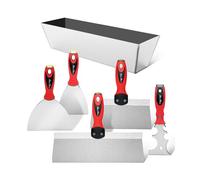 Bates- Juego de cuchillos para paneles de yeso, 6 piezas, acabado de herramientas para paneles de yeso, bandeja de barro para paneles de yeso, herramientas de acabado de paneles de yeso, herramientas