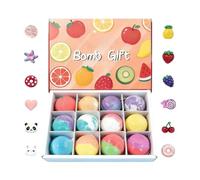 Bath Ball Set, Kids Shower Cleanser Toys, 12 Piece Fruit Bubble Sponge with Hidden Surprise Core Design, Foaming Skin Wash Tool, Fun Bath Care Kit, Home Bathroom Use