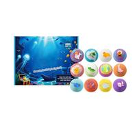 Bath Ball Set, Scented Bubble Cleanser, 12 Pieces Baths Bomb Toys with Gentle Foaming Formula, Kids Surprise Baths Balls, Natural Bath Fizzy with Fun Design, Scented Ball Toy for Home Use