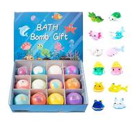 Bath Ball Suprise Toys, Kids Bath Salt Ball, Handmade Natural Organic Ball, Bath Colour Tablets, Kids Bath Bombs, Easy To Use, Portable for Birthday, Halloween, Christmas
