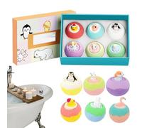 Bath Balls - 6pcs Shower Steamers Scented Salt Bath Bomb Set With Surprise Animal Toys Inside Handmade Fragrance Salt Balls For Kids Spa Relaxation Birthday Gift