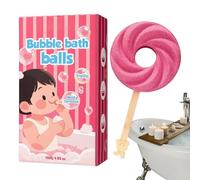Bath Balls for Kids - Lollipop Shape Bathing Product, Bubble Bath Balls with Skin-Nourishing Oils, Colorful Fizzy Treat, Fun Scented Cleansing Sphere for Interactive Playtime
