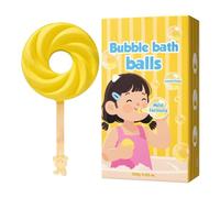 Bath Balls for Kids - Lollipop Shape Bathing Product, Bubble Bath Balls with Skin-Nourishing Oils, Colorful Fizzy Treat, Fun Scented Cleansing Sphere for Interactive Playtime