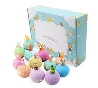 Bath Balls for Kids with Toys Inside - 12 Pieces Animal Theme Body Cleaning,Kids Bath Ball Set,for Boys Girls Birthday Holiday Playdates Summer Travel Bathroom Restroom Hotel Home