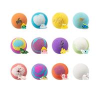 Bath Balls Toys - 12 Pieces Fidget Ball, Washing Set with Surprise Toys, Fizzy Bath, Salt Balls, Fun Bathing for Boys Girls Birthday Holiday Playdates Summer Travel Bathroom Toilet Restroom Hotel Home