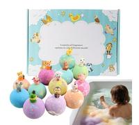 Bath Balls With Toys Inside - 12 Pieces Bath Balls For Kids | Kids Baths Ball Set | Animal Theme Body Washing For Boys Girls Birthday Holiday Playdates Summer Travel Bathroom Restroom Hotel Home