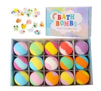 Bath Balls With Toys Inside - 15 Pieces | Fizzy Child Supplies And Scented Set For Boys Girls Birthday Holiday Playdates Summer Travel Bathroom Toilet Restroom Hotel Home Bubbles Spa Surprise