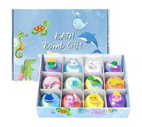 Bath Balls with Toys - Resin 22x18x5cm | Sea Animal Theme Kids Bath Toy Set, Skin Friendly Water Play Balls | 12PCS Preschool Pool Beach Water Park Travel Home Use