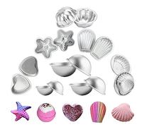 Bath Bomb Mold Bain Molde DIY Kit Jabón Molde Metal Bomba de Baño Molde Bomba de Baño Molde Kit Moldes en Forma de Bolas de Baño Bombas de Baño Prensa para Chocolate Cupcake Muffins Jabón (16 piezas)