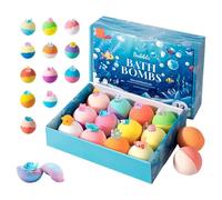 Bath Bombs - 12-Piece Kids Baths Toy Set | Organic Fizzy Bubble Bath Balls | Colorful Handmade Bathing Bomb Kit For Boys & Girls, Fun Baths Time, Relaxation, Home & Travel Use